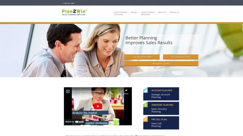 Homepage of Plan2Win