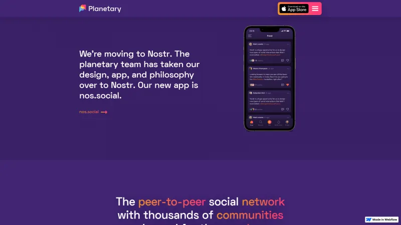 Homepage of Planetary