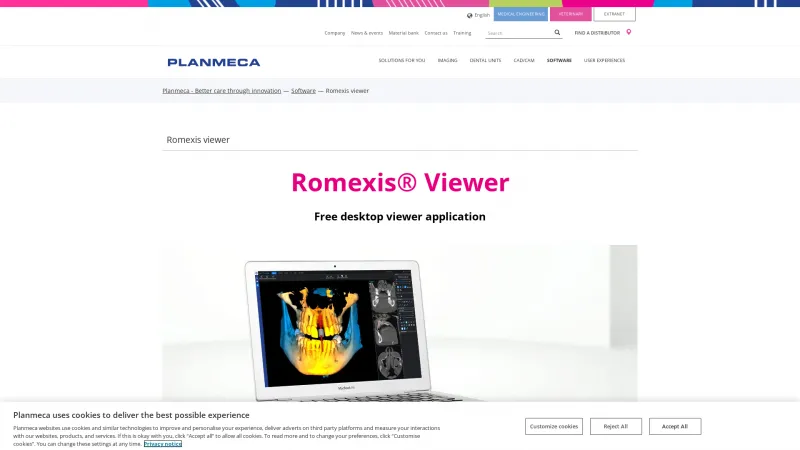 Homepage of Planmeca Romexis