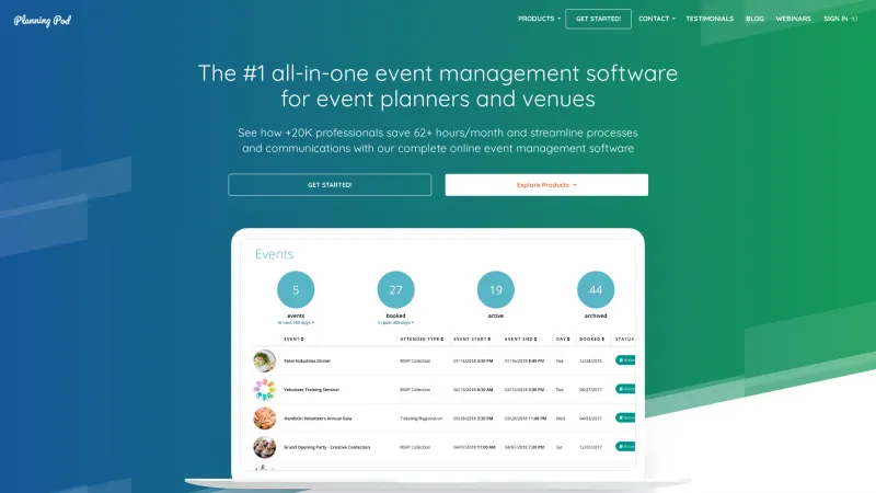 Homepage of Planning Pod