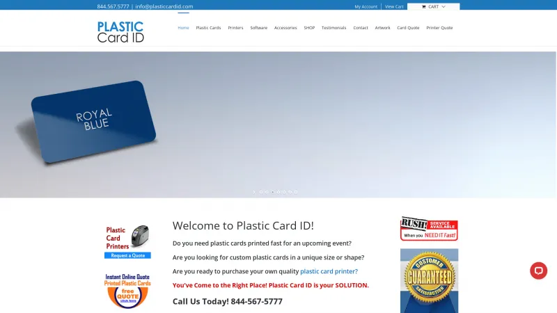 Homepage of Plastic Card ID