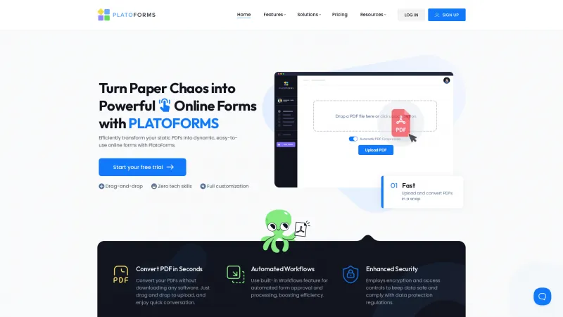 Homepage of PlatoForms