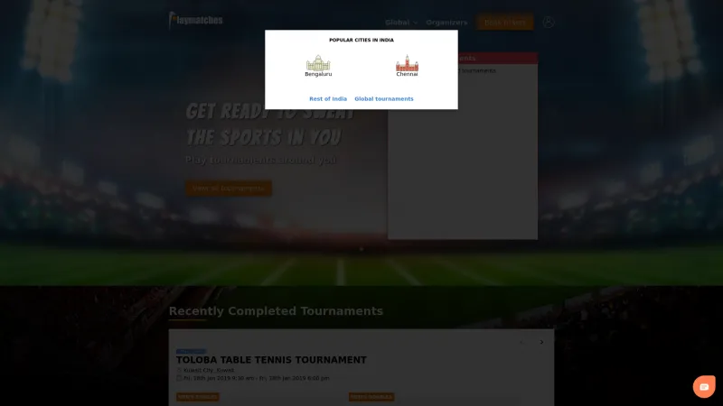 Homepage of Playmatches