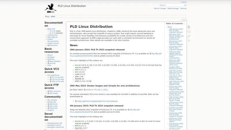 Homepage of PLD Linux