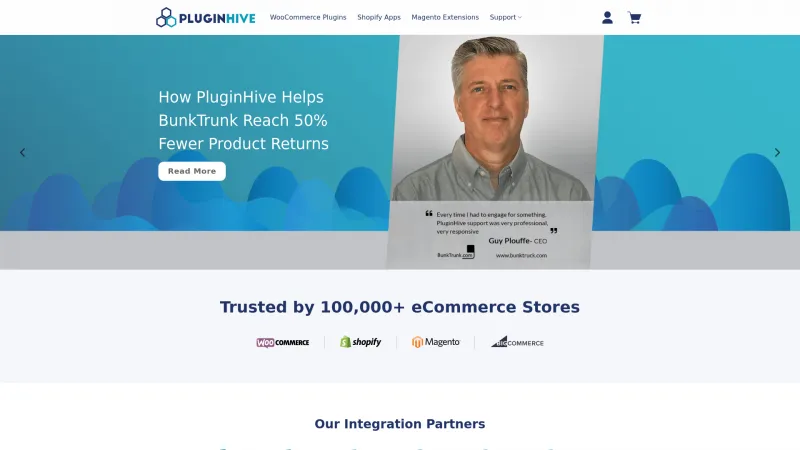 Homepage of PluginHive