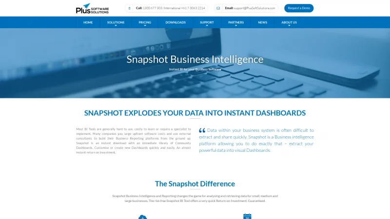 Homepage of Snapshot BI