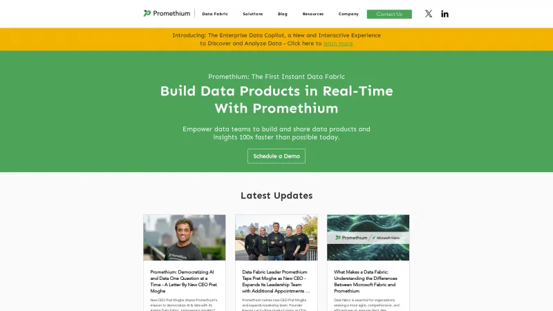 Homepage of Promethium