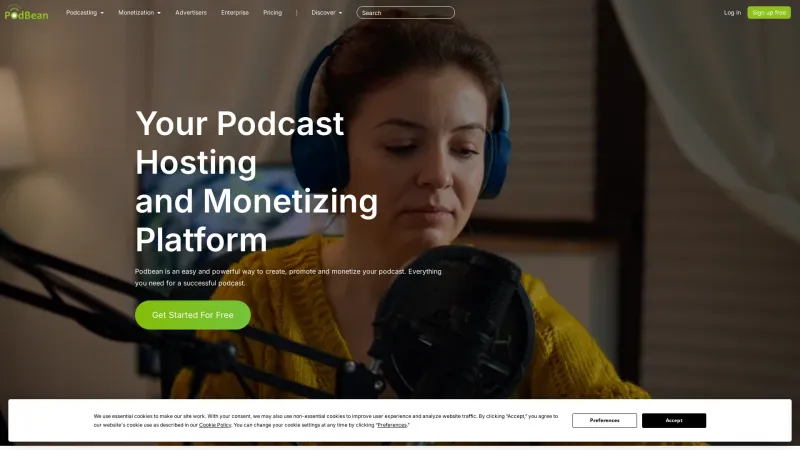 Homepage of Podbean