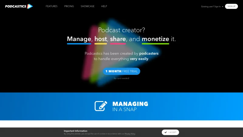 Homepage of Podcastics