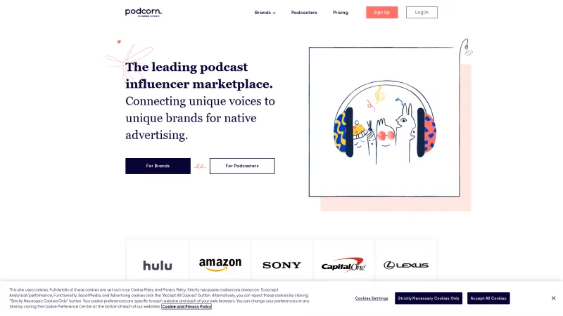 Homepage of Podcorn