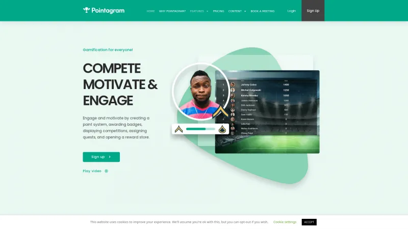 Homepage of Pointagram