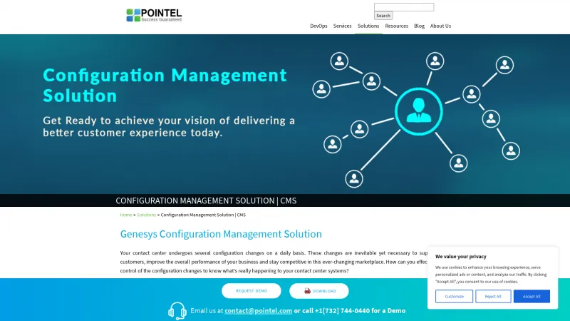 Homepage of Pointel Genesys Configuration Management Solution