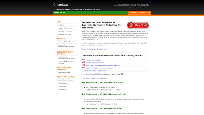 Homepage of ChemStat