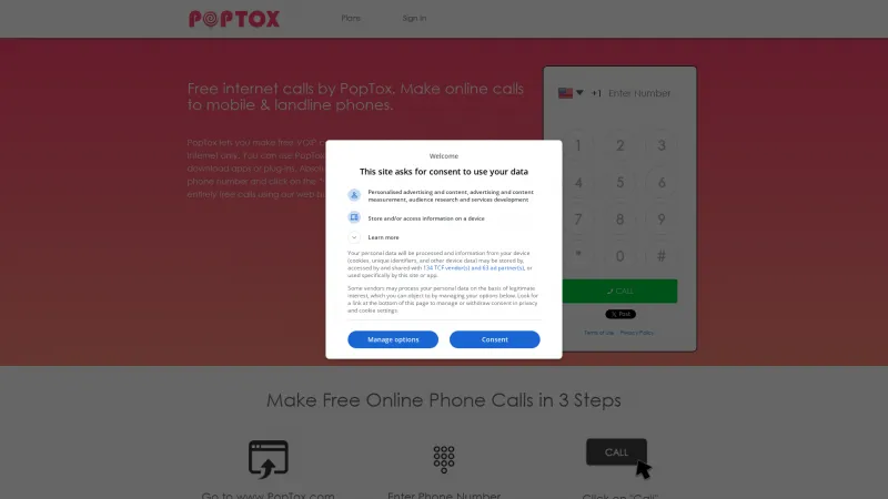 Homepage of PopTox