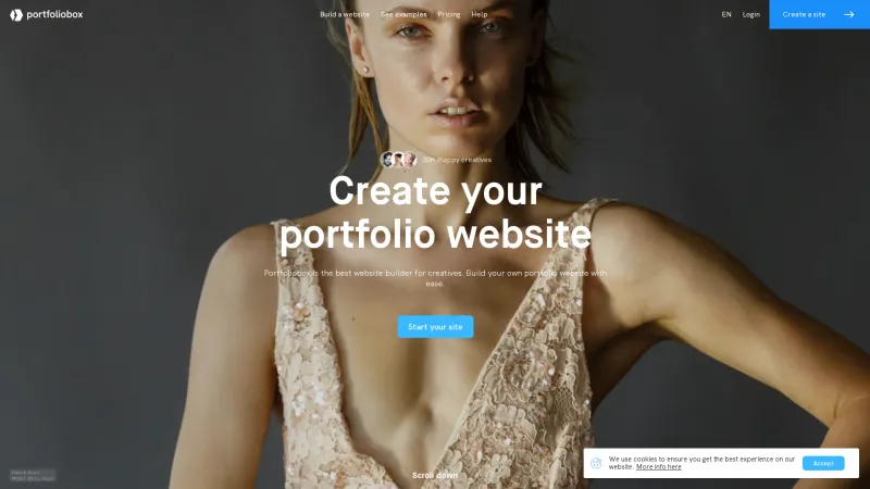 Homepage of Portfoliobox