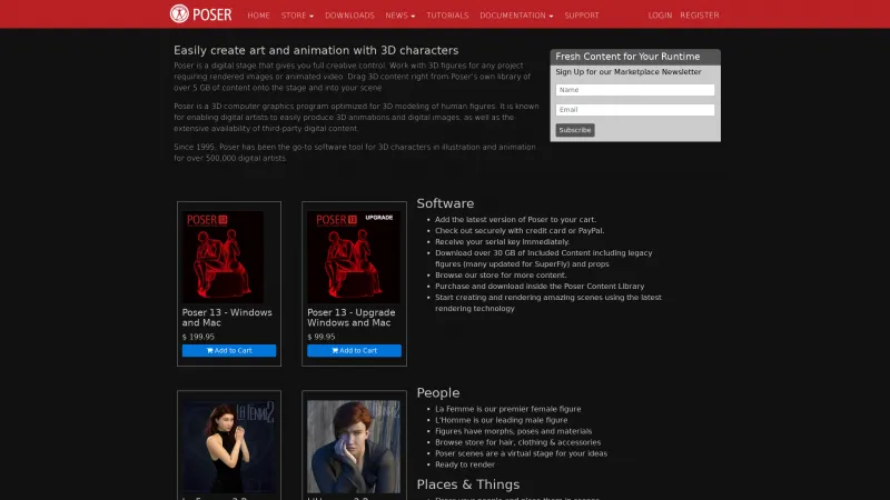 Homepage of Poser