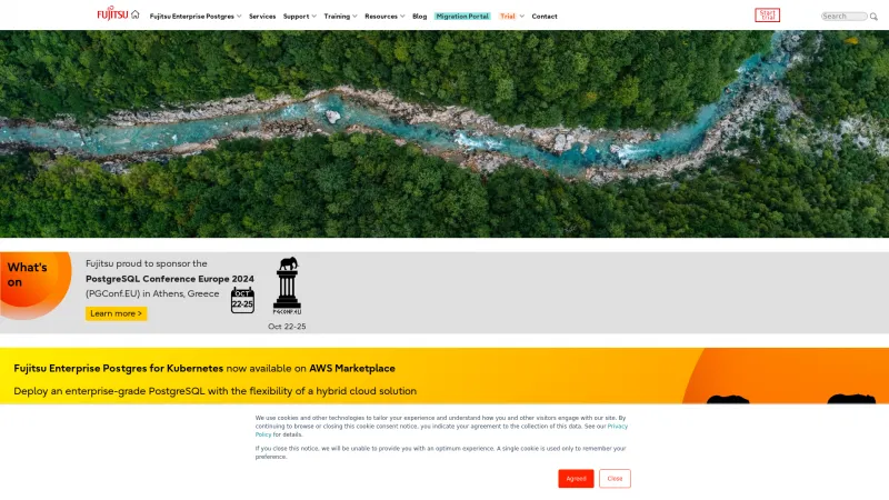 Homepage of Fujitsu Enterprise Postgres