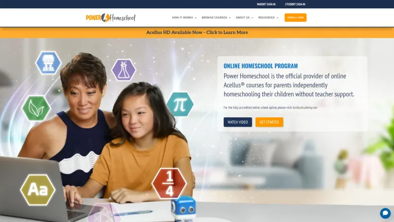 Homepage of Power Homeschool