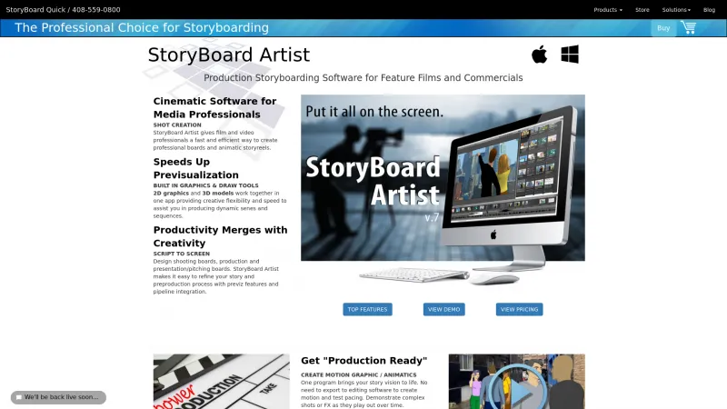 Homepage of StoryBoard Artist