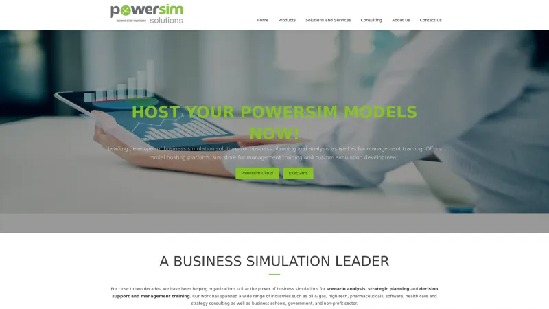 Homepage of Powersim Studio