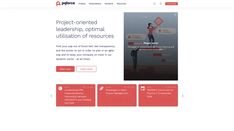 Homepage of PQFORCE