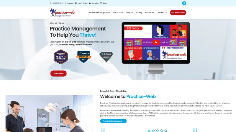 Homepage of Practice-Web Dental