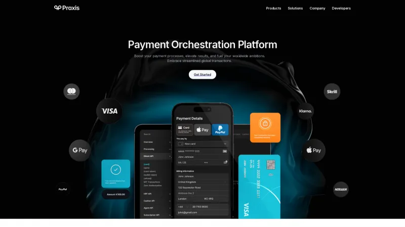 Homepage of Praxis Cashier