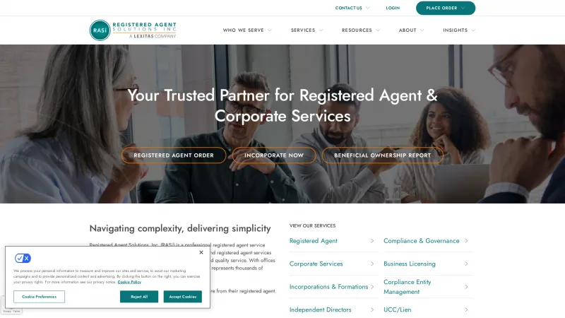 Homepage of Precision Corporate Services