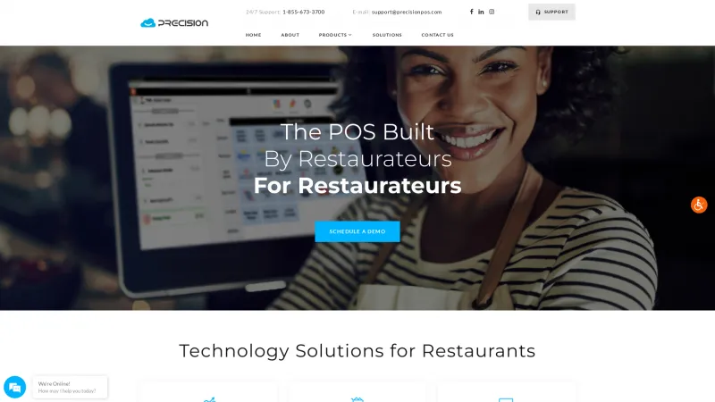 Homepage of Precision POS