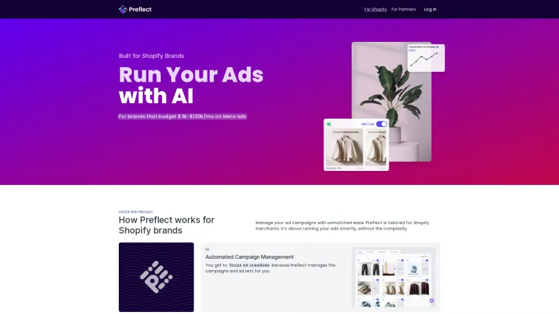 Homepage of Preflect