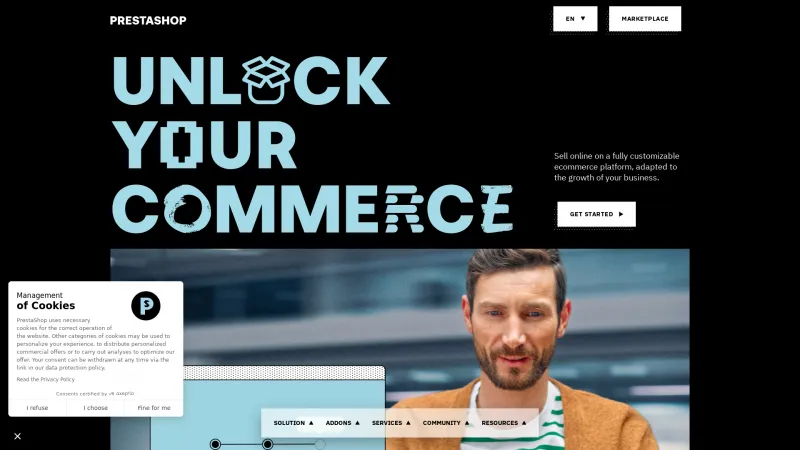 Homepage of PrestaShop