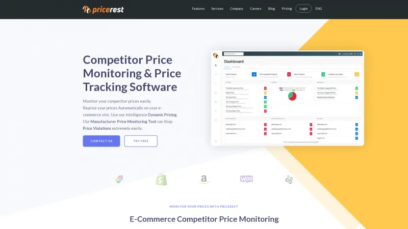 Homepage of PriceRest