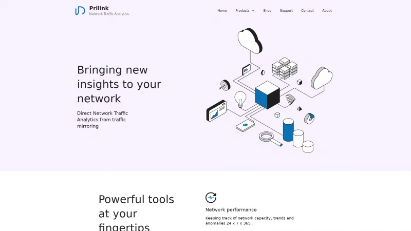 Homepage of Prilink Network Traffic Analytics