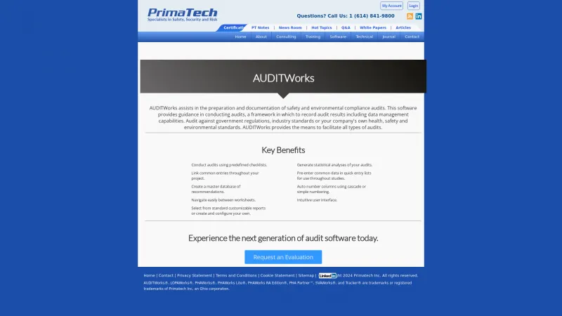 Homepage of AUDITWorks