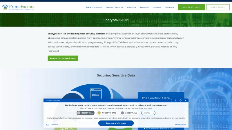 Homepage of EncryptRIGHT