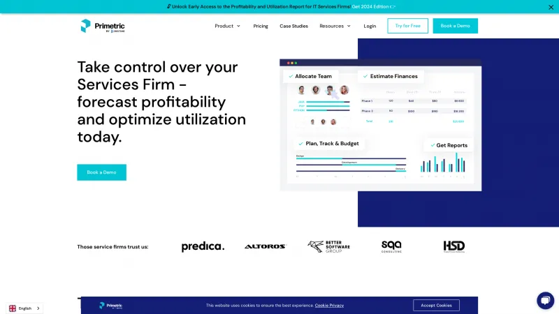 Homepage of Primetric