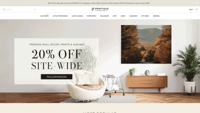 Homepage of Printique