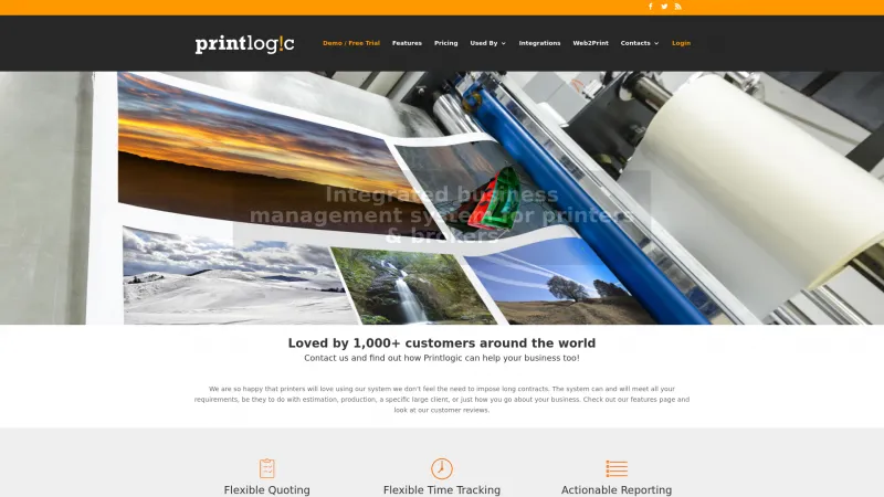 Homepage of Printlogic