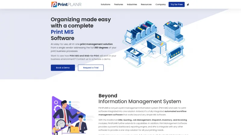 Homepage of PrintPLANR