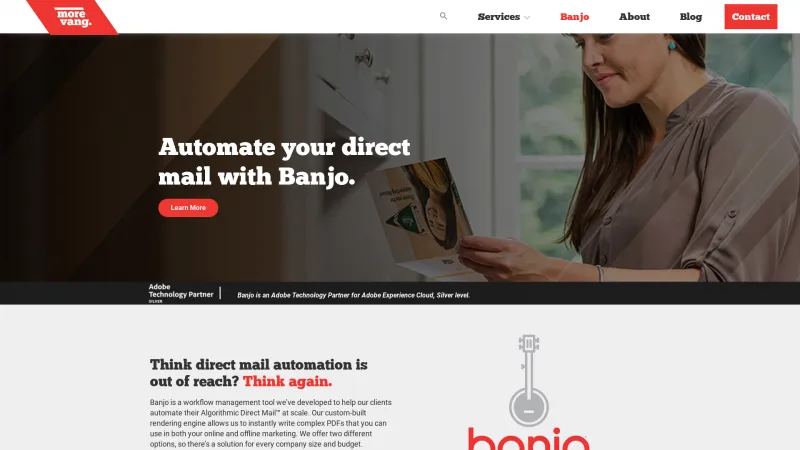 Homepage of Banjo