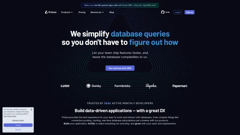 Homepage of Prisma