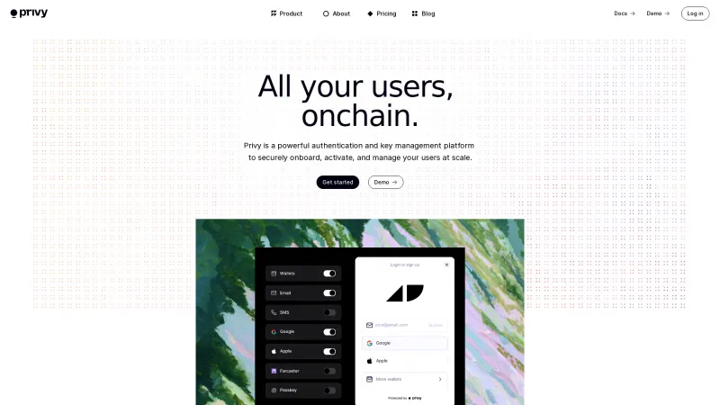 Homepage of Privy