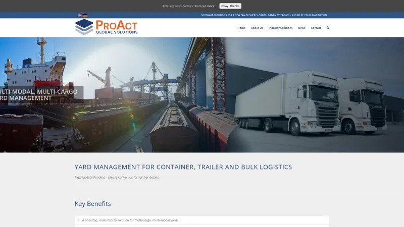 Homepage of ProAct Yard Management Suite