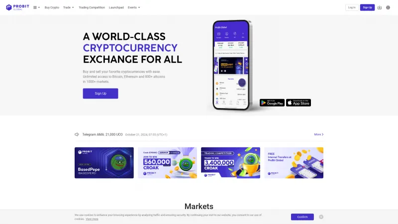 Homepage of ProBit Global