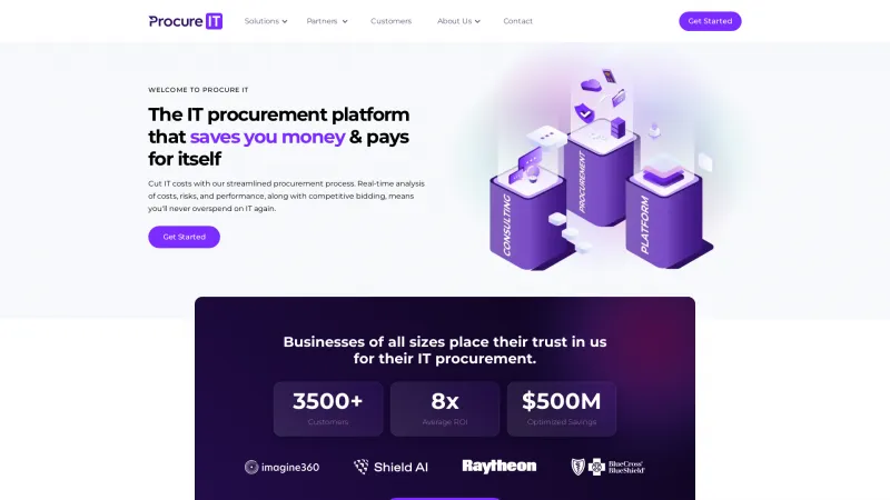 Homepage of Procure IT