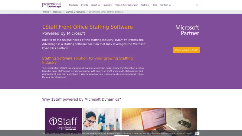 Homepage of 1Staff Front Office