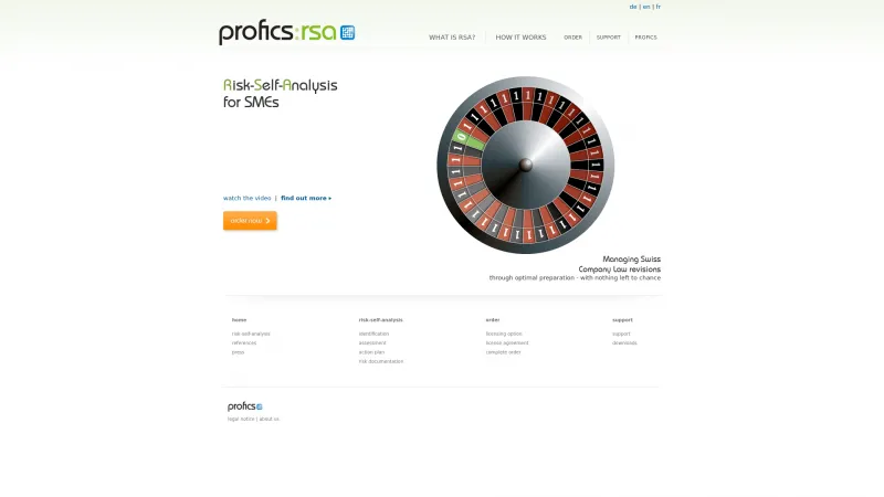 Homepage of Profics RSA