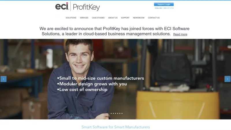 Homepage of ProfitKey ERP