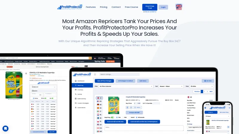 Homepage of ProfitProtectorPro