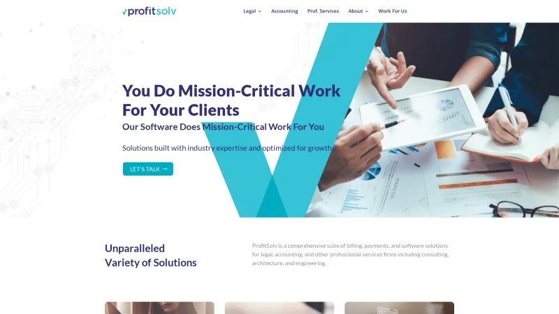 Homepage of ProfitSolv